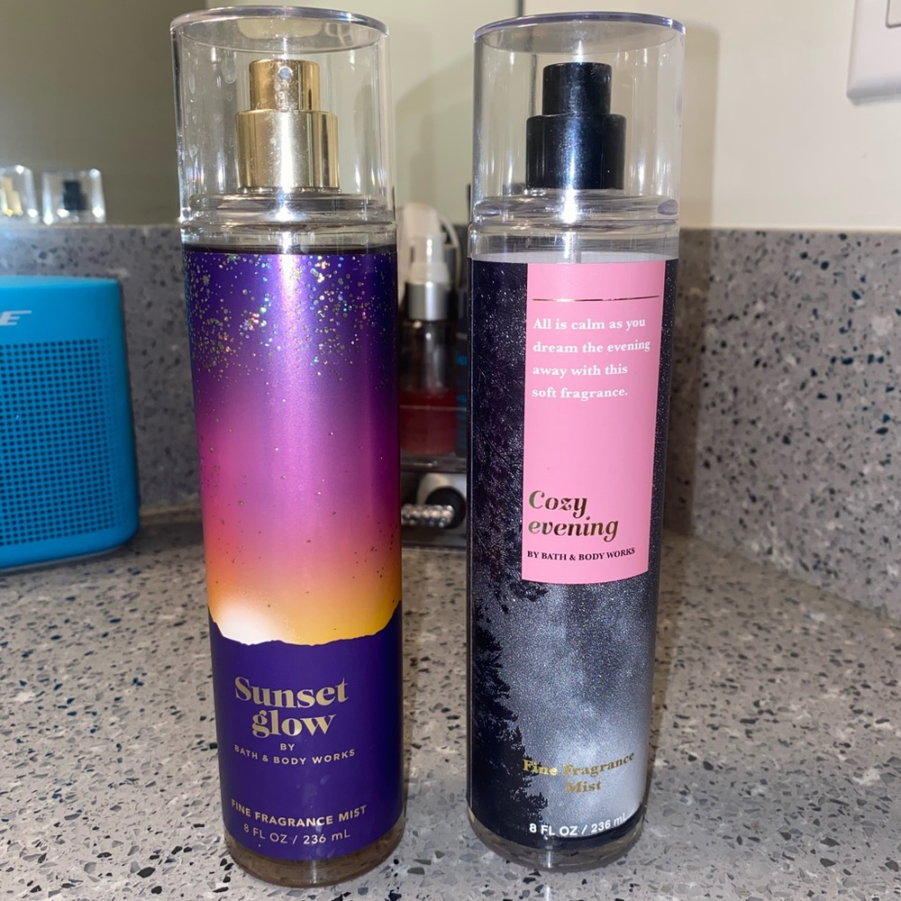 Bath & Body works Sunset glow & Cozy evening.